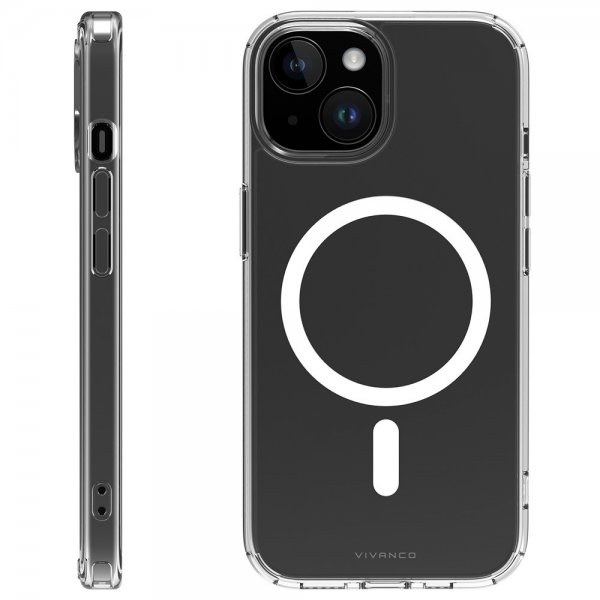 Vivanco iPhone 15 Deksel Mag Steady Transparent