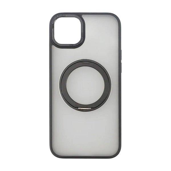 Rvelon iPhone 15 Deksel Roterbart Stativ Svart