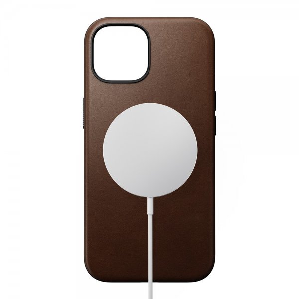 Nomad iPhone 15 Deksel Modern Leather Case Brun