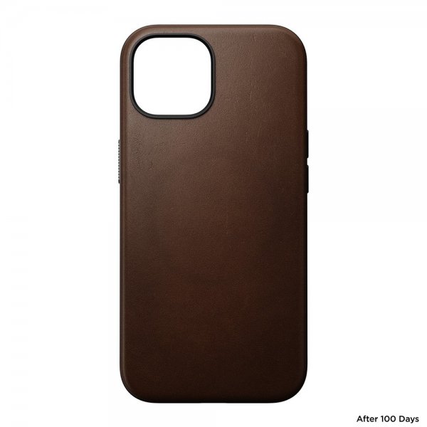 Nomad iPhone 15 Deksel Modern Leather Case Brun