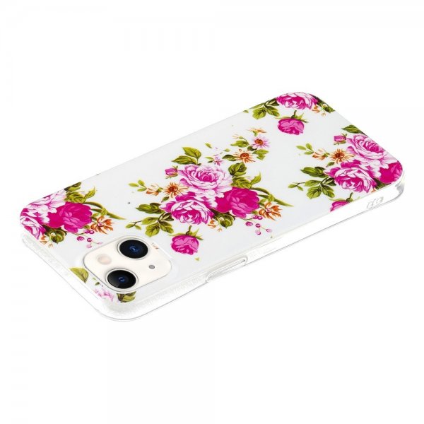 iPhone 15 Deksel Motiv Rosor Hvit