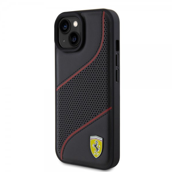 Ferrari iPhone 15 Deksel Perforert Svart