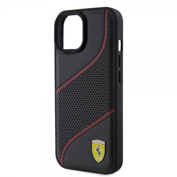 Ferrari iPhone 15 Deksel Perforert Svart