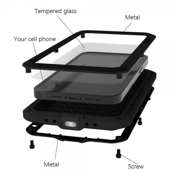 Love Mei iPhone 15 Deksel Powerful Case Sølv