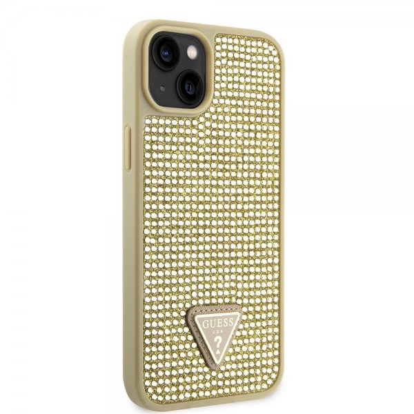 Guess iPhone 15 Deksel Rhinestone Gull