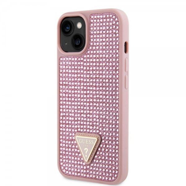 Guess iPhone 15 Deksel Rhinestone Rosa