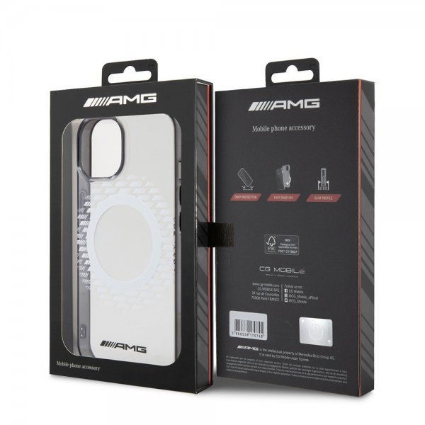 Mercedes Benz iPhone 15 Deksel Rhombus Pattern MagSafe AMG Transparent