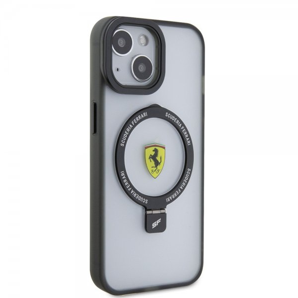 Ferrari iPhone 15 Deksel Ring Stand MagSafe Svart