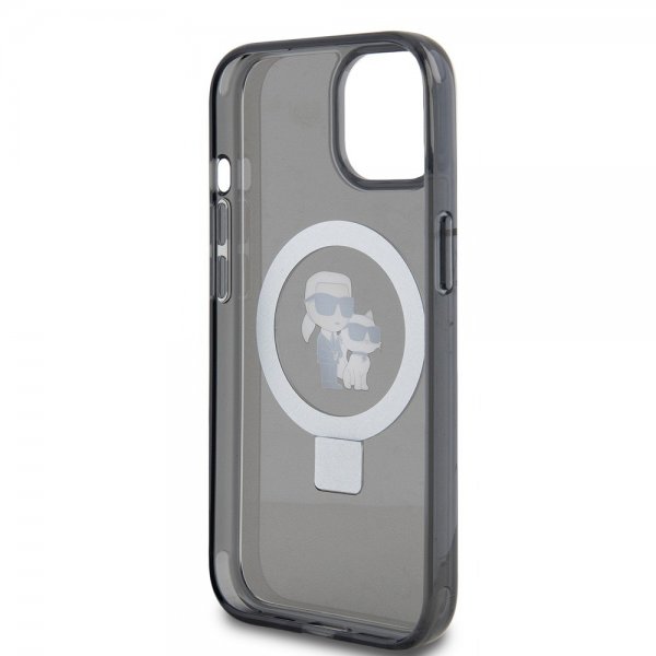 Karl Lagerfeld iPhone 15 Deksel Ring Stand MagSafe Svart