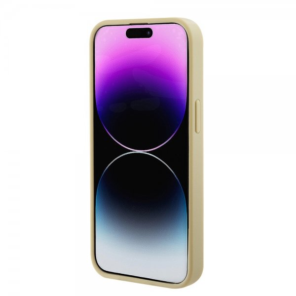 Guess iPhone 15 Deksel Saffiano MagSafe Beige