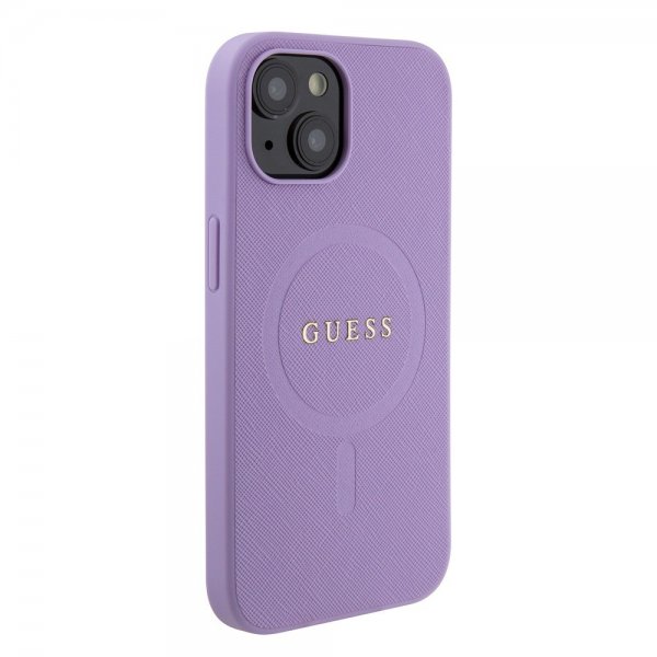 Guess iPhone 15 Deksel Saffiano MagSafe Lilla