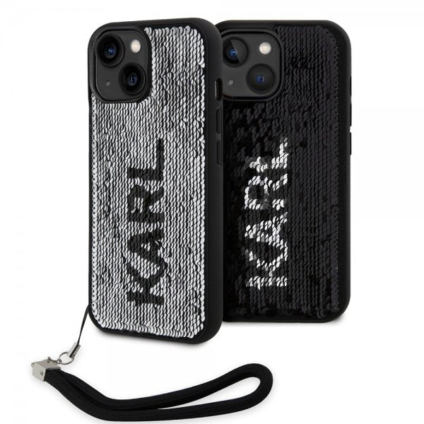 Karl Lagerfeld iPhone 15 Deksel Sequin Svart