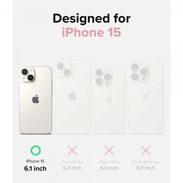 Ringke iPhone 15 Deksel Silicone Magnetic Pink Sand