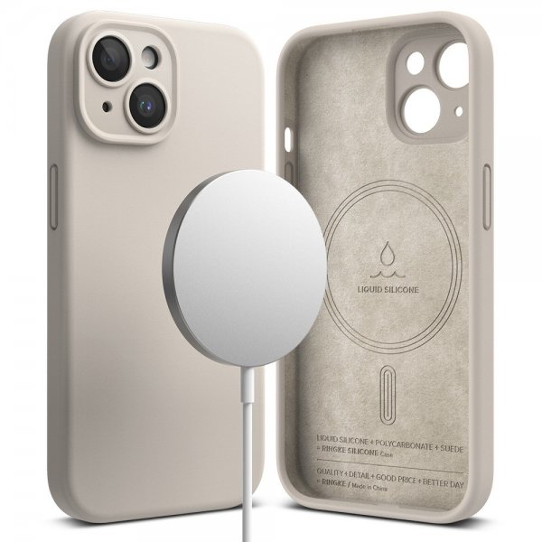 Ringke iPhone 15 Deksel Silicone Magnetic Stone
