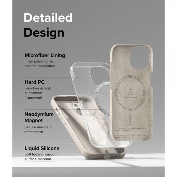 Ringke iPhone 15 Deksel Silicone Magnetic Stone