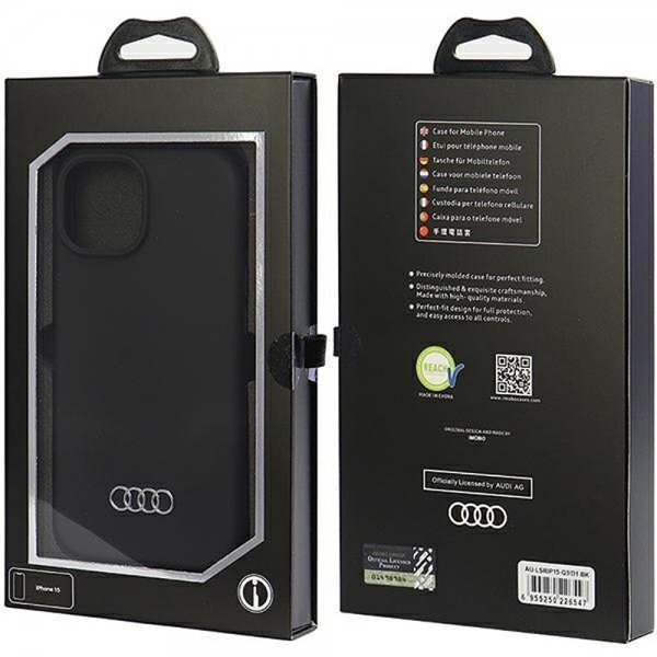 Audi iPhone 15 Deksel Silikoni Svart
