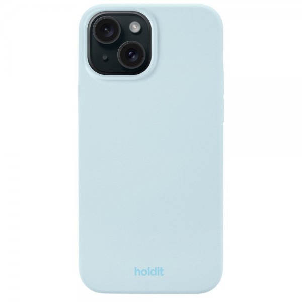 holdit iPhone 15 Deksel Silikon Mineral Blue