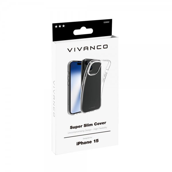 Vivanco iPhone 15 Deksel Slim TPU Transparent