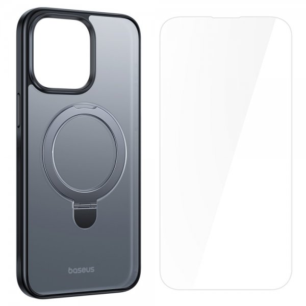 Baseus iPhone 15 Deksel Smart Ring Series MagSafe Svart