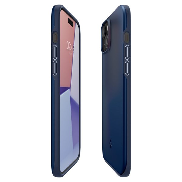 Spigen iPhone 15 Deksel Thin Fit Navy Blue