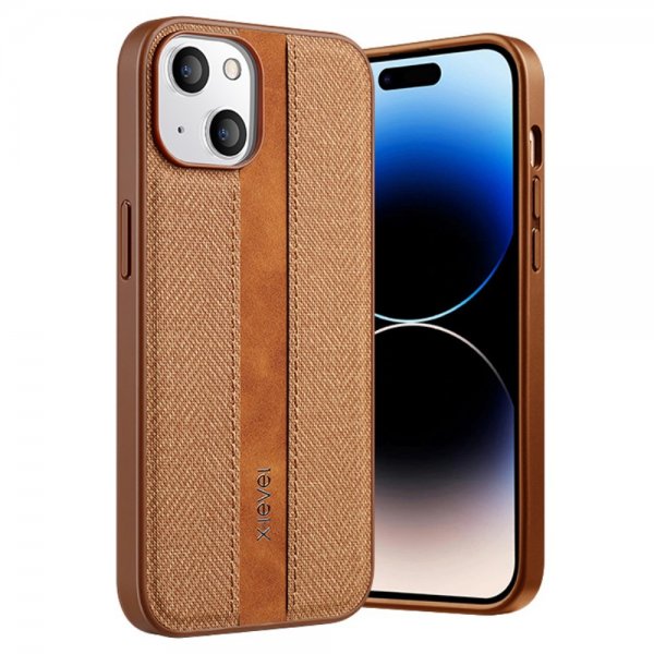 X-Level iPhone 15 Deksel Stofftekstur Brun