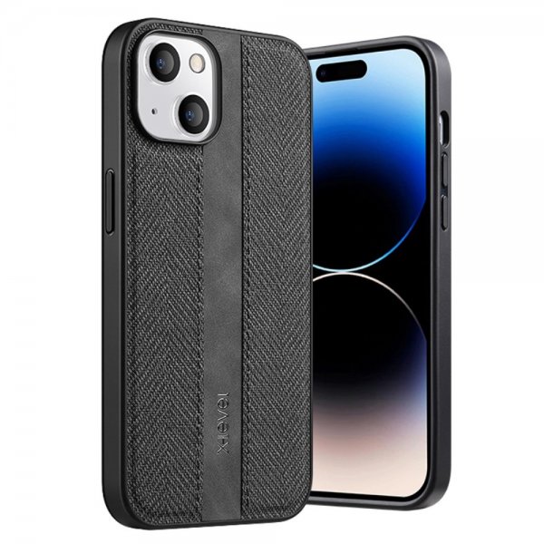 X-Level iPhone 15 Deksel Stofftekstur Svart