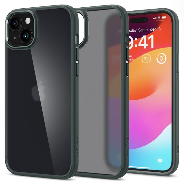Spigen iPhone 15 Deksel Ultra Hybrid Frost Green