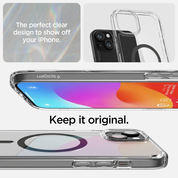 Spigen iPhone 15 Deksel Ultra Hybrid MagFit Graphite