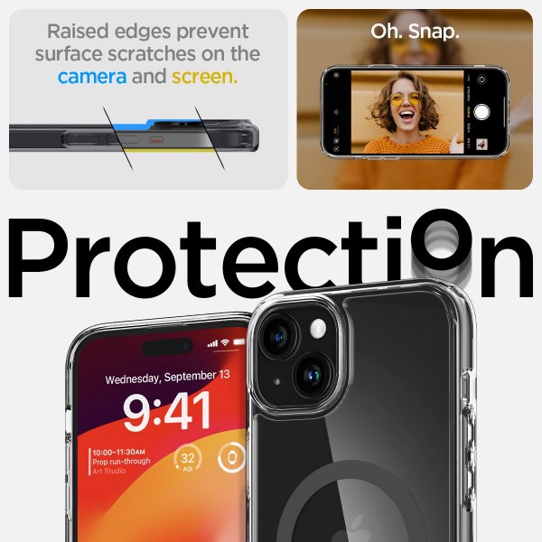 Spigen iPhone 15 Deksel Ultra Hybrid MagFit Graphite