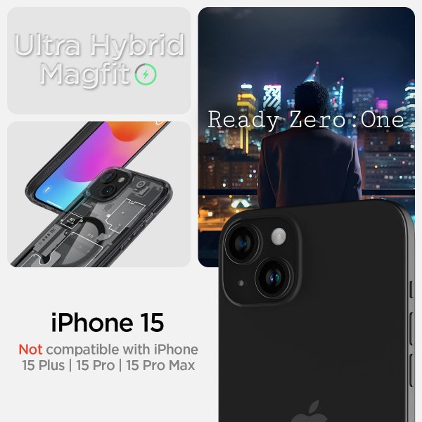 Spigen iPhone 15 Deksel Ultra Hybrid MagFit Zero One