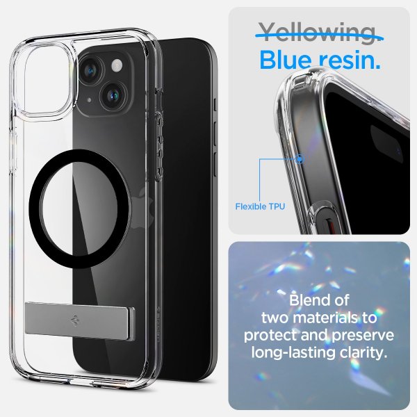 Spigen iPhone 15 Deksel Ultra Hybrid S MagFit Svart