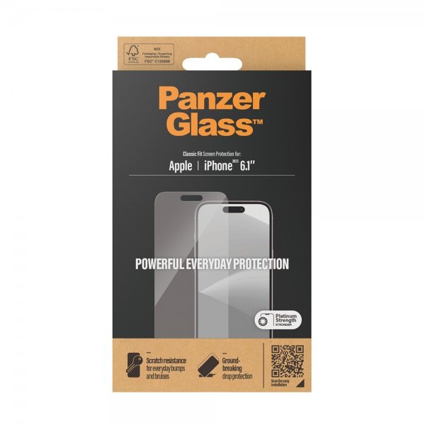 PanzerGlass iPhone 15 Skjermbeskytter Classic Fit