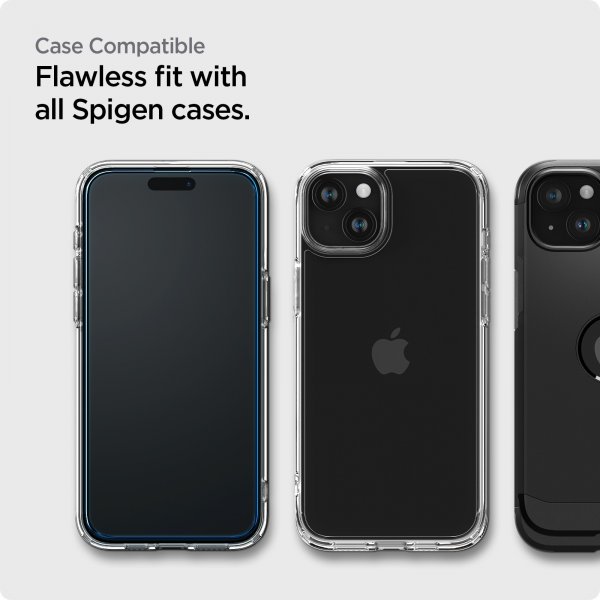 Spigen iPhone 15 Skjermbeskytter GLAS.tR ALIGNmaster 2-pakning