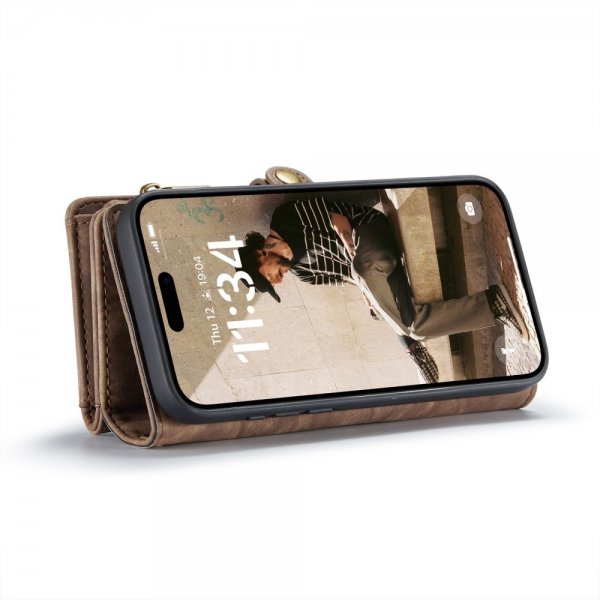 CaseMe iPhone 16 Etui 008 Series Avtakbart Deksel Brun