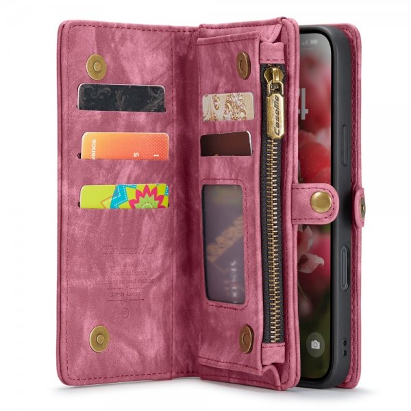 CaseMe iPhone 16 Etui 008 Series Avtakbart Deksel Rød
