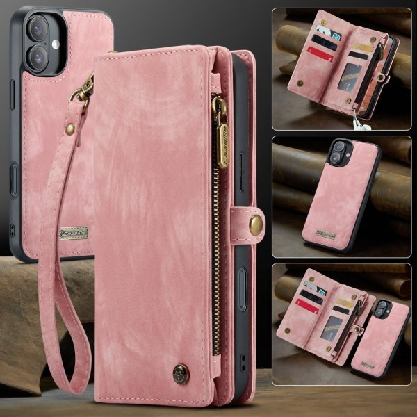 CaseMe iPhone 16 Etui 008 Series Avtakbart Deksel Rosa