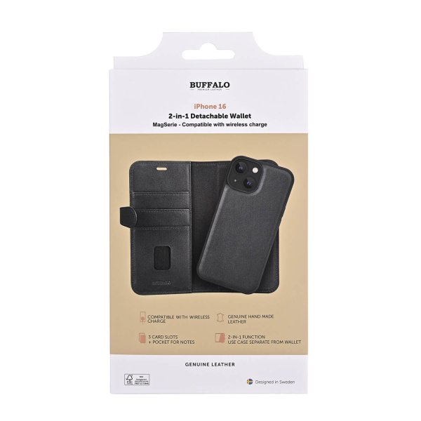 Buffalo iPhone 16 Etui 2-in-1 MagSeries Svart
