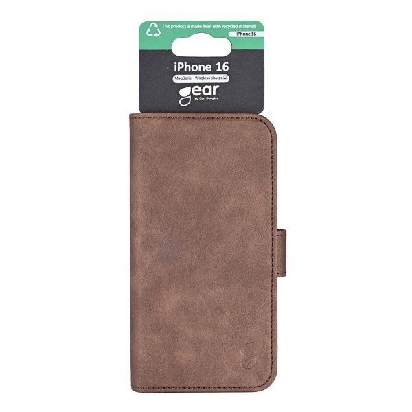 Gear iPhone 16 Etui 3 Kortlomme Brun