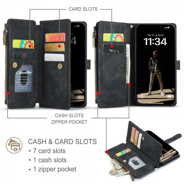 CaseMe iPhone 16 Etui C30 Series Svart