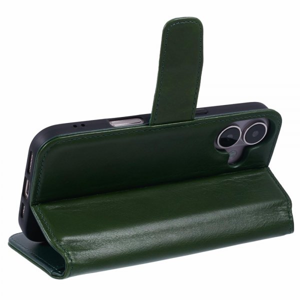 Nordic Covers iPhone 16 Etui Essential Leather Juniper Green
