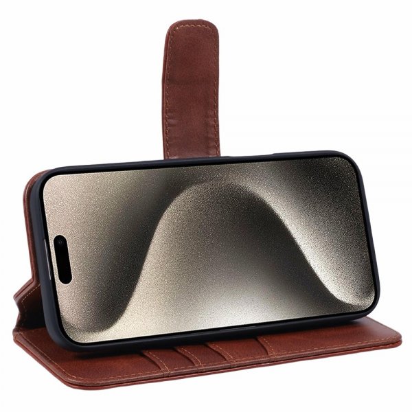 Nordic Covers iPhone 16 Etui Essential Leather Maple Brown
