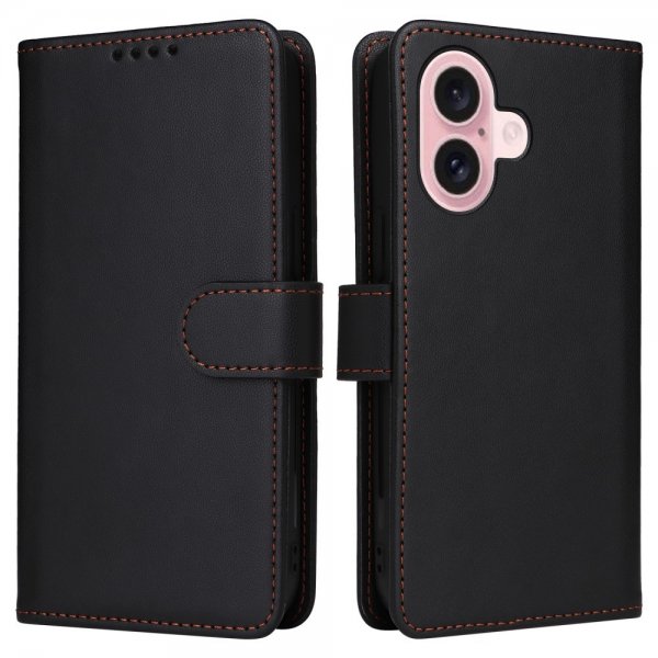 Betopnice iPhone 16 Etui Avtagbart Deksel 005 Svart