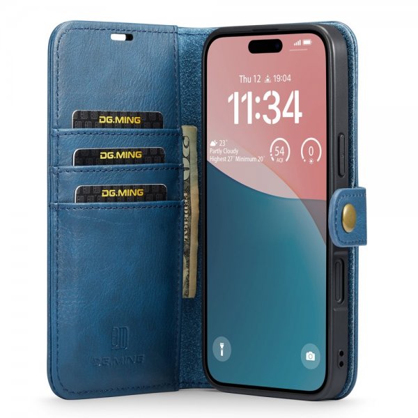Dg.Ming iPhone 16 Etui Avtagbart Deksel Blå