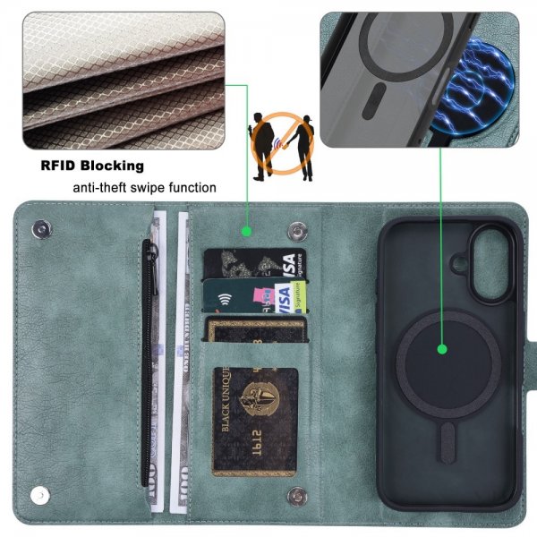 VILI iPhone 16 Etui Avtagbart Deksel GV Series MagSafe Grønn