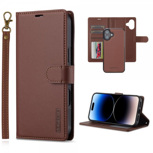 Lc.Imeeke iPhone 16 Etui Avtagbart Deksel L2 Series MagSafe Brun