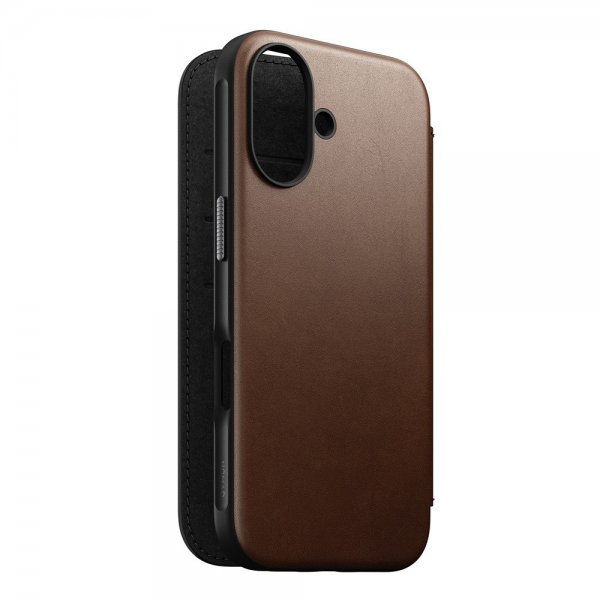 Nomad iPhone 16 Etui Modern Leather Folio Brun