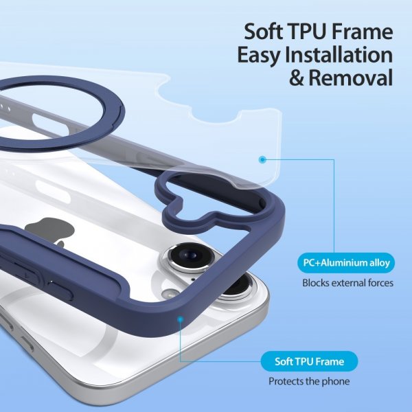 Dux Ducis iPhone 16 Etui Skin X Pro Series Kickstand MagSafe Blå