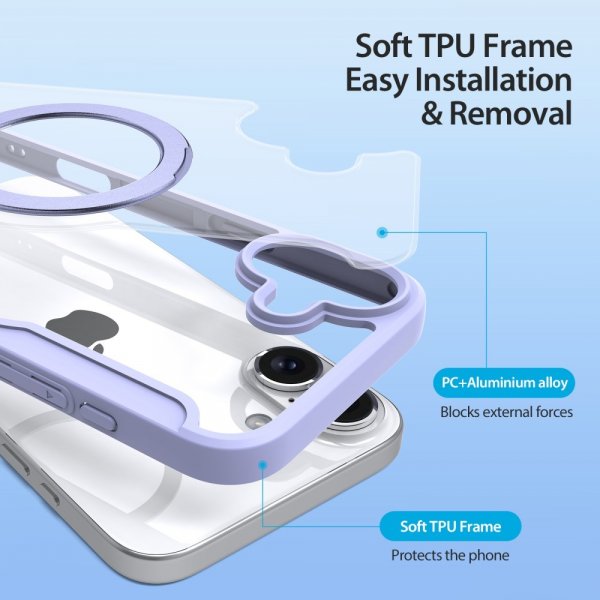 Dux Ducis iPhone 16 Etui Skin X Pro Series Kickstand MagSafe Lilla