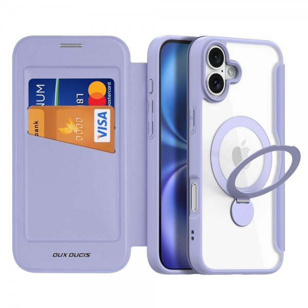 Dux Ducis iPhone 16 Etui Skin X Pro Series Kickstand MagSafe Lilla