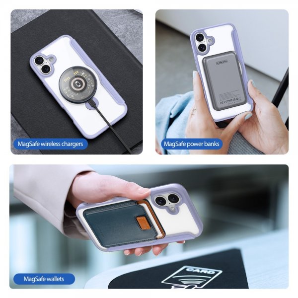Dux Ducis iPhone 16 Etui Skin X Pro Series Kickstand MagSafe Lilla